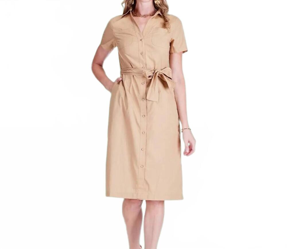 NEW JADE bella shirt dress in khaki